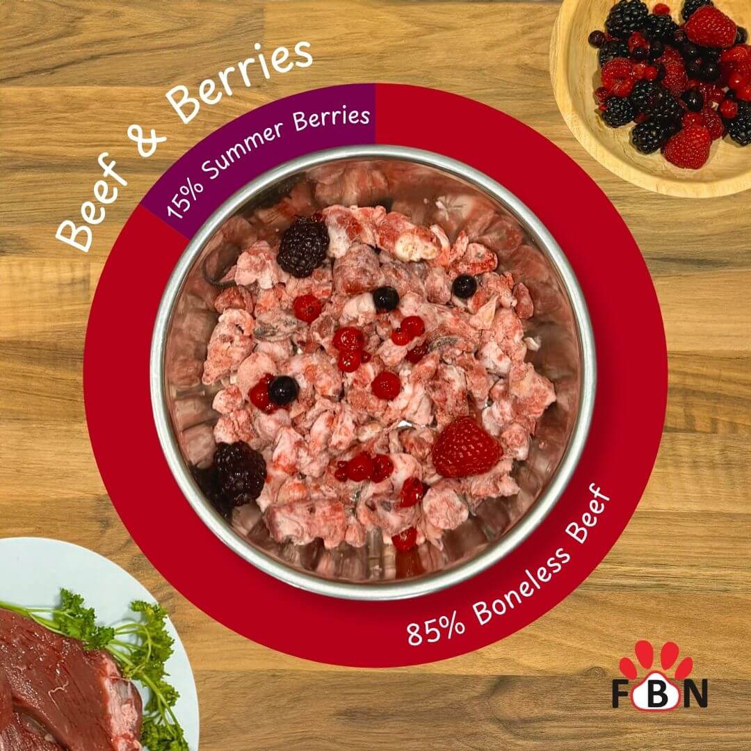 Beef & Berries (Boneless) Raw 1kg Bag - Box of 12 - Image 2