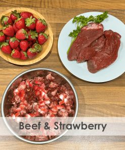 Beef & Strawberry (Boneless) Raw 1kg Bag - Box of 12
