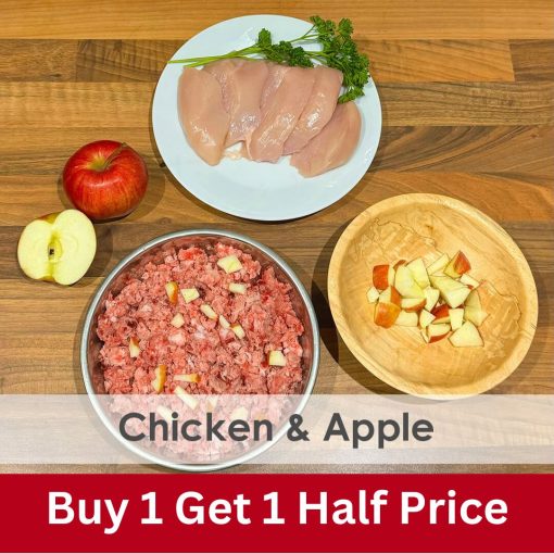 Chicken & Apple Raw 1kg - 2x Boxes of 12