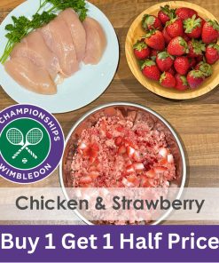 Chicken & Strawberry Raw 1kg - 2x Boxes of 12 - Wimbledon Special