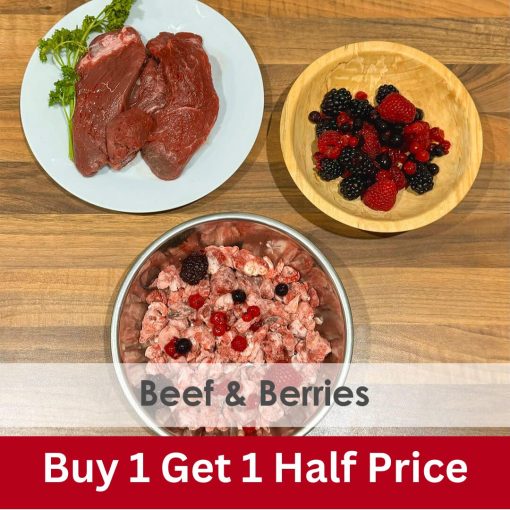 Beef & Berries (Boneless) Raw 1kg Bag - 2x Boxes of 12