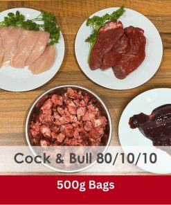 Cock & Bull 80/10/10 Raw 500g Bag - Box of 24