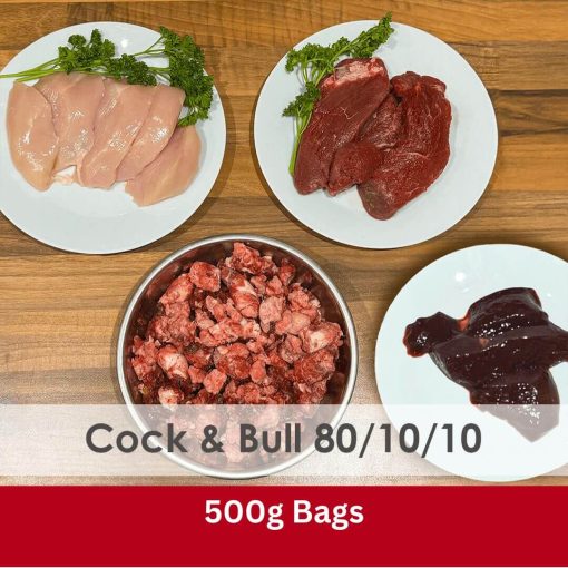Cock & Bull 80/10/10 Raw 500g Bag - Box of 24