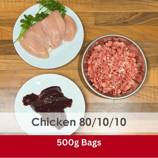 Chicken 80/10/10 Raw 500g Bag - Box of 24