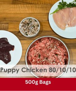 Puppy Chicken 80/10/10 Raw 500g Bag - Box of 24