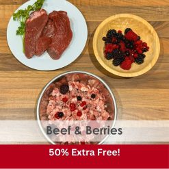 Beef & Berries (Boneless) Raw 1kg Bag - 2x Boxes of 12